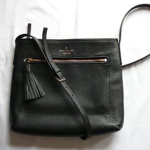 KATE SPADE NEW YORK Chester Street Dessi Crossbody Purse (Black Leather)